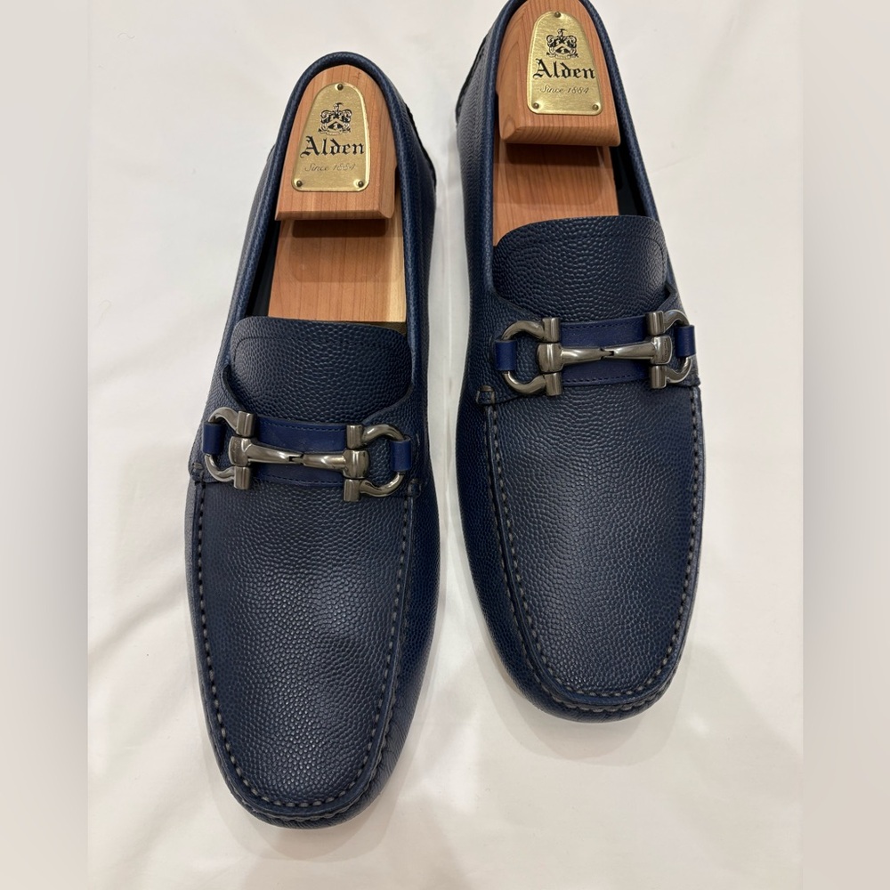 Salvatore Ferragamo Men's Navy Loafers